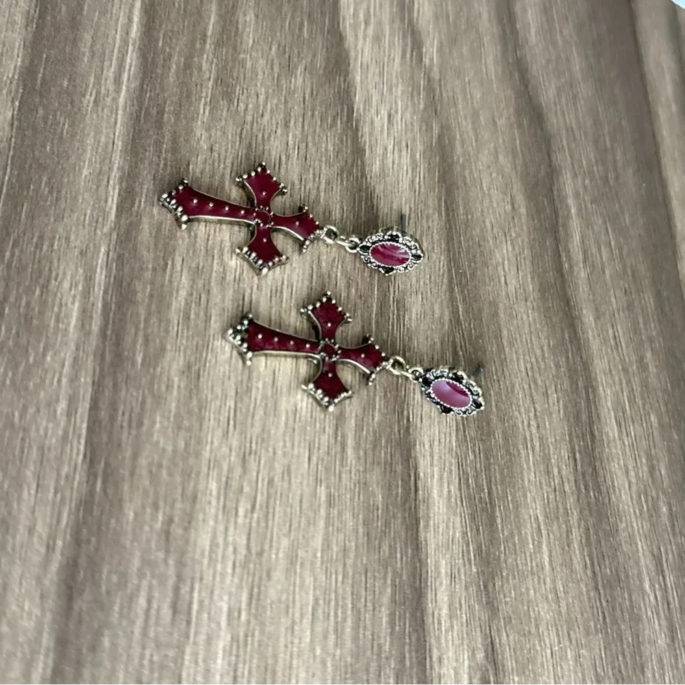 Cross Drop Earrings Q925
